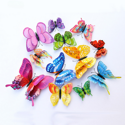 12 Pièces Autocollants Papillons 3D pour décoration