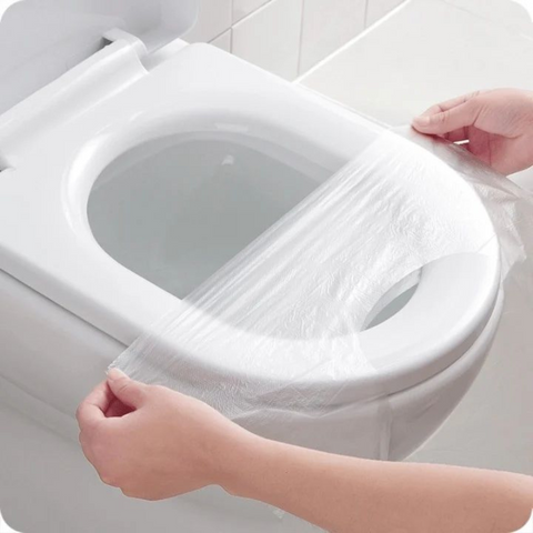 Couvercles de siège de toilette jetables en plastique de 50 paquets