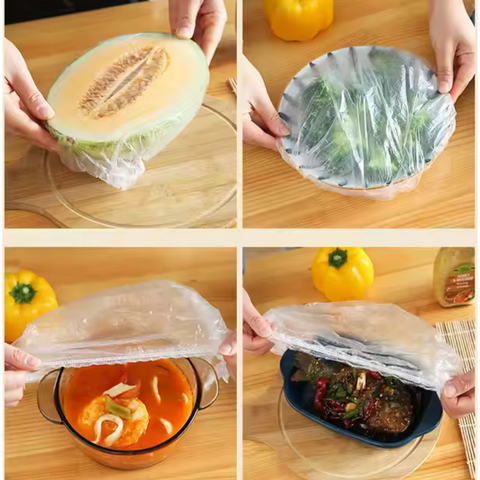100 pièces couvercles alimentaires réutilisables  en plastique